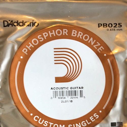 D'Addario Single String Phosphor Bronze